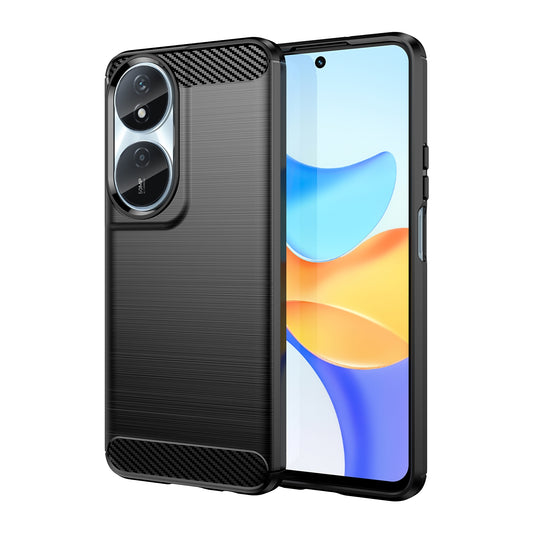 Honor 90 Smart Carbon Fiber Brushed Texture TPU Protective Phone Case Shockproof Slim Cover