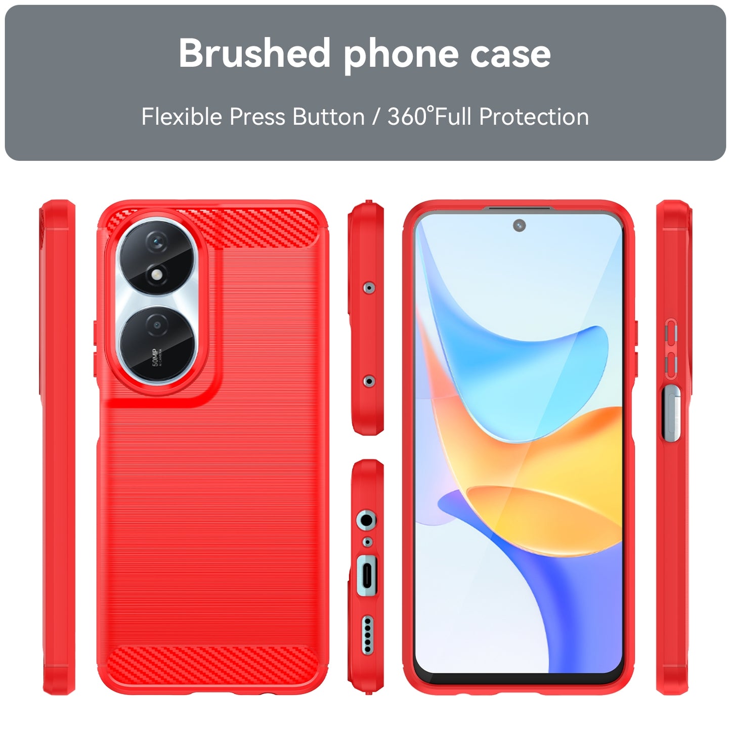 Honor 90 Smart Carbon Fibre Brushed Texture TPU Protective Phone Case Shockproof Slim Cover