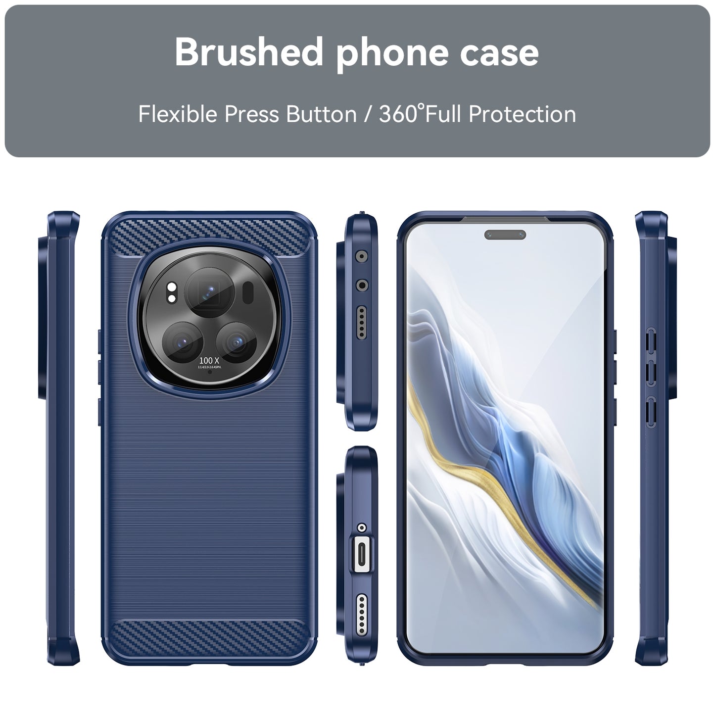 Honor Magic 6 Pro Carbon Fiber Brushed Texture TPU Protective Phone Case Shockproof Slim Cover