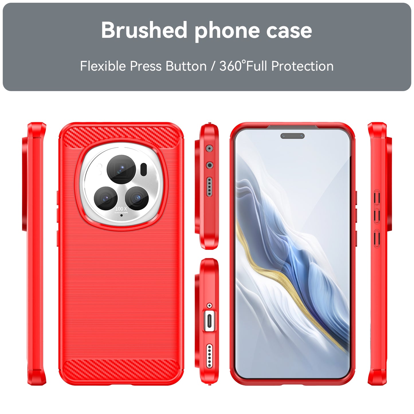 Honor Magic 6 Pro Carbon Fibre Brushed Texture TPU Protective Phone Case Shockproof Slim Cover