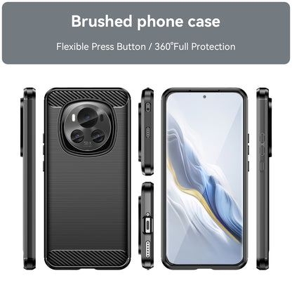 Honor Magic 6 Carbon Fiber Brushed Texture TPU Protective Phone Case Shockproof Slim Cover
