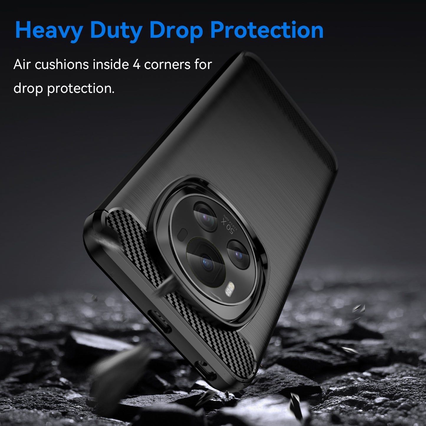 Honor Magic 6 Carbon Fibre Brushed Texture TPU Protective Phone Case Shockproof Slim Cover
