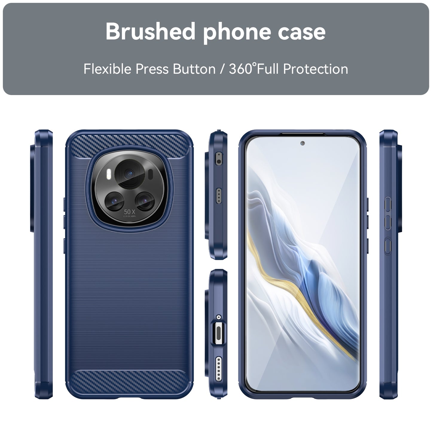 Honor Magic 6 Carbon Fiber Brushed Texture TPU Protective Phone Case Shockproof Slim Cover