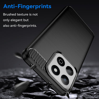 Honor 200 Smart Carbon Fiber Brushed Texture TPU Protective Phone Case Shockproof Slim Cover