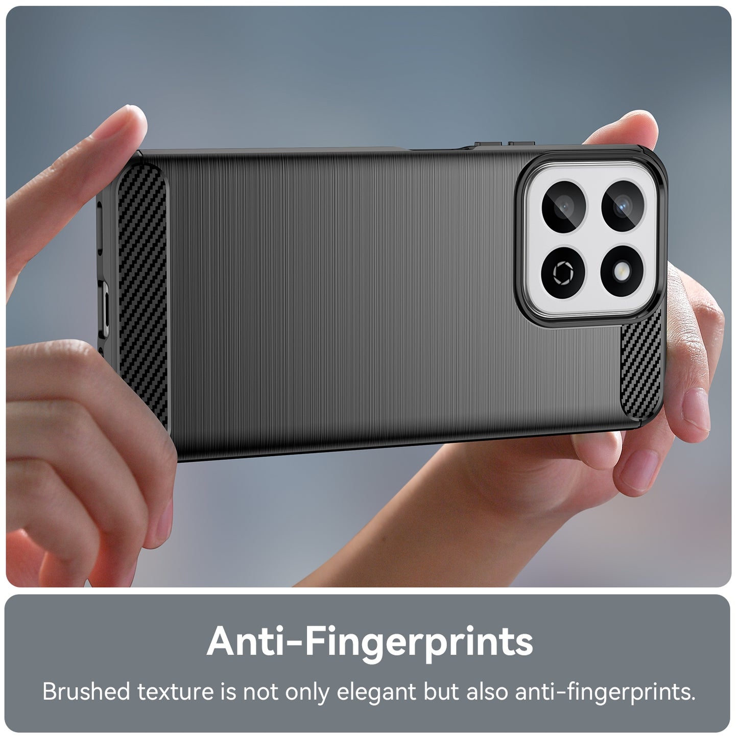 Honor 200 Smart Carbon Fiber Brushed Texture TPU Protective Phone Case Shockproof Slim Cover