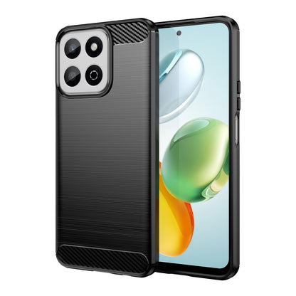 Honor 200 Smart Carbon Fiber Brushed Texture TPU Protective Phone Case Shockproof Slim Cover