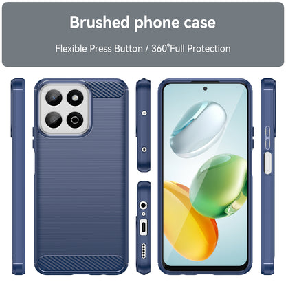 Honor 200 Smart Carbon Fibre Brushed Texture TPU Protective Phone Case Shockproof Slim Cover