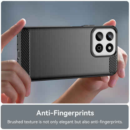 Honor Play 60 Plus Carbon Fibre Brushed Texture TPU Protective Phone Case Shockproof Slim Cover