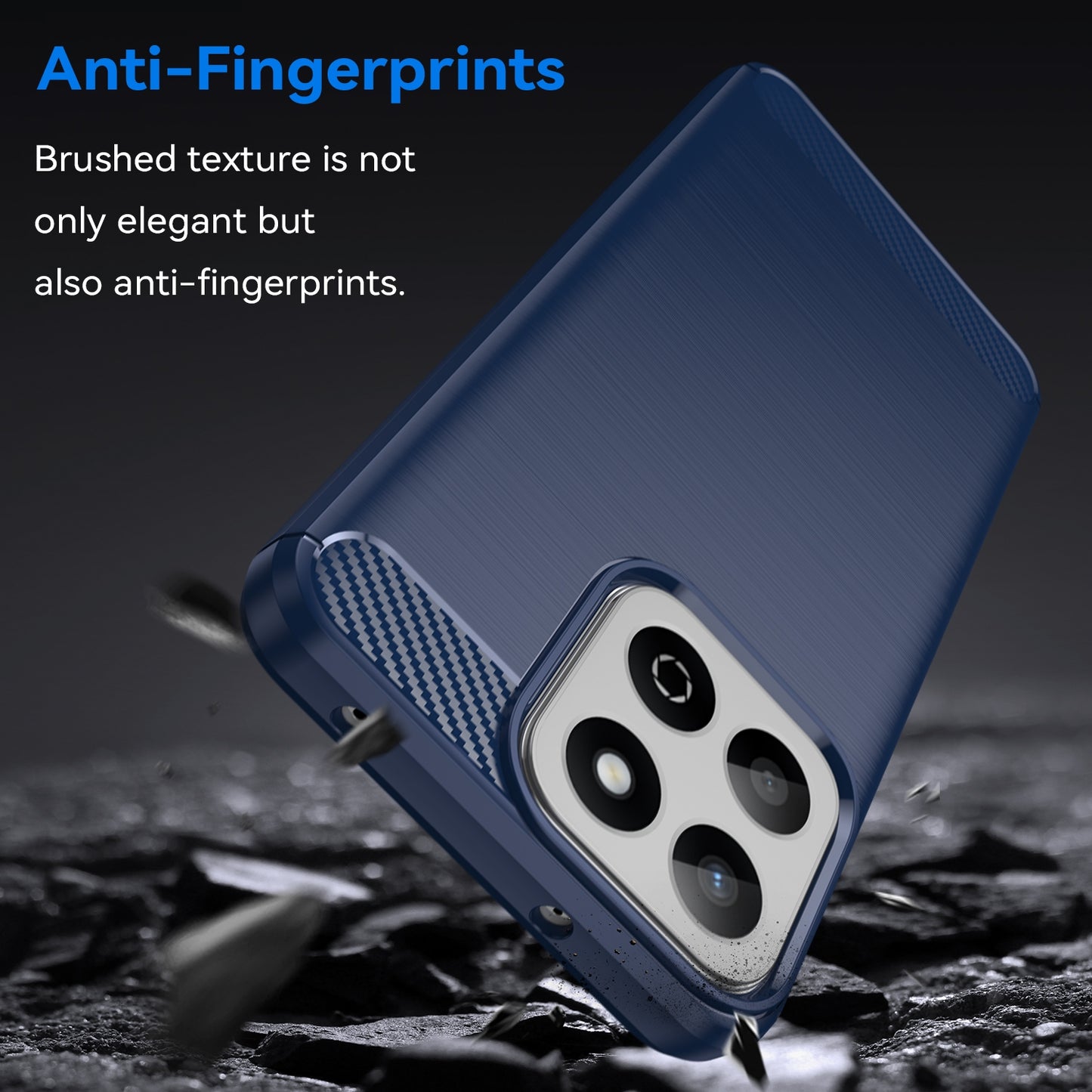 Honor Play 60 Plus Carbon Fibre Brushed Texture TPU Protective Phone Case Shockproof Slim Cover