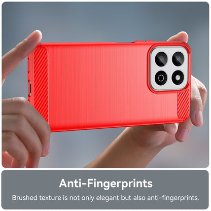 Honor Play 60 Plus Carbon Fibre Brushed Texture TPU Protective Phone Case Shockproof Slim Cover