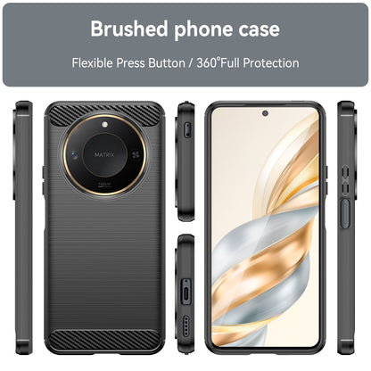Honor X60 Carbon Fibre Brushed Texture TPU Protective Phone Case Shockproof Slim Cover