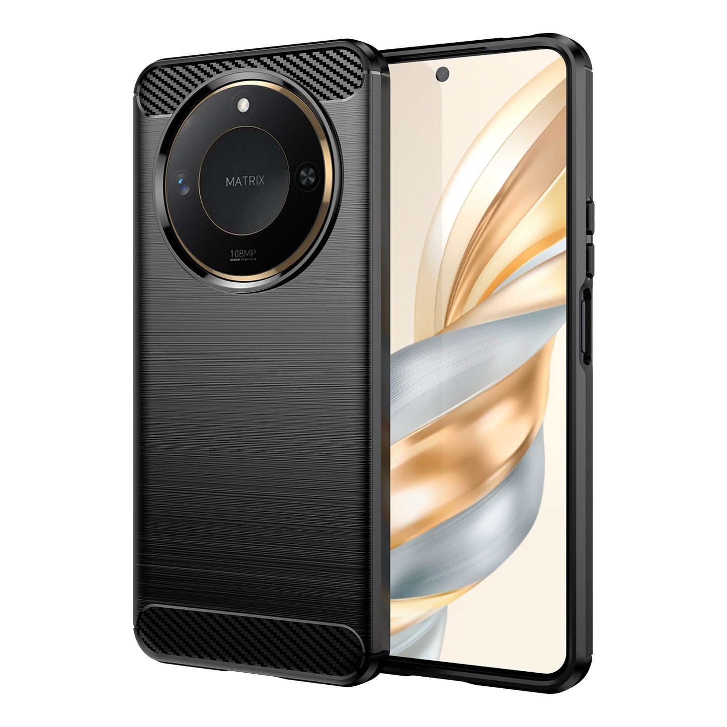 Honor X60 Carbon Fiber Brushed Texture TPU Protective Phone Case Shockproof Slim Cover