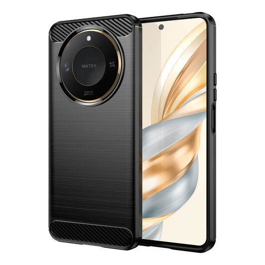 Honor X60 Carbon Fiber Brushed Texture TPU Protective Phone Case Shockproof Slim Cover