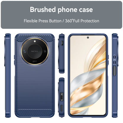 Honor X60 Carbon Fibre Brushed Texture TPU Protective Phone Case Shockproof Slim Cover