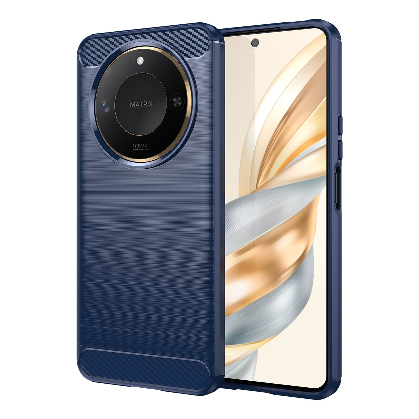 Honor X60 Carbon Fiber Brushed Texture TPU Protective Phone Case Shockproof Slim Cover