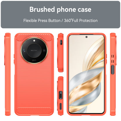 Honor X60 Carbon Fibre Brushed Texture TPU Protective Phone Case Shockproof Slim Cover