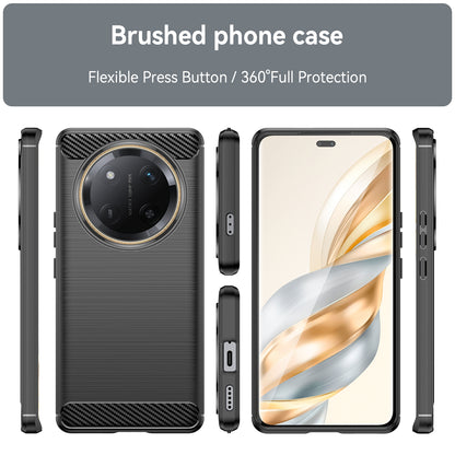 Honor X60 Pro Carbon Fibre Brushed Texture TPU Protective Phone Case Shockproof Slim Cover