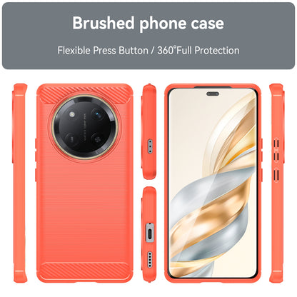 Honor X60 Pro Carbon Fiber Brushed Texture TPU Protective Phone Case Shockproof Slim Cover