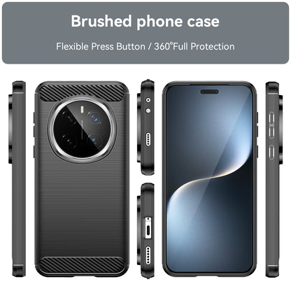 Honor Magic7 Pro Carbon Fibre Brushed Texture TPU Protective Phone Case Shockproof Slim Cover