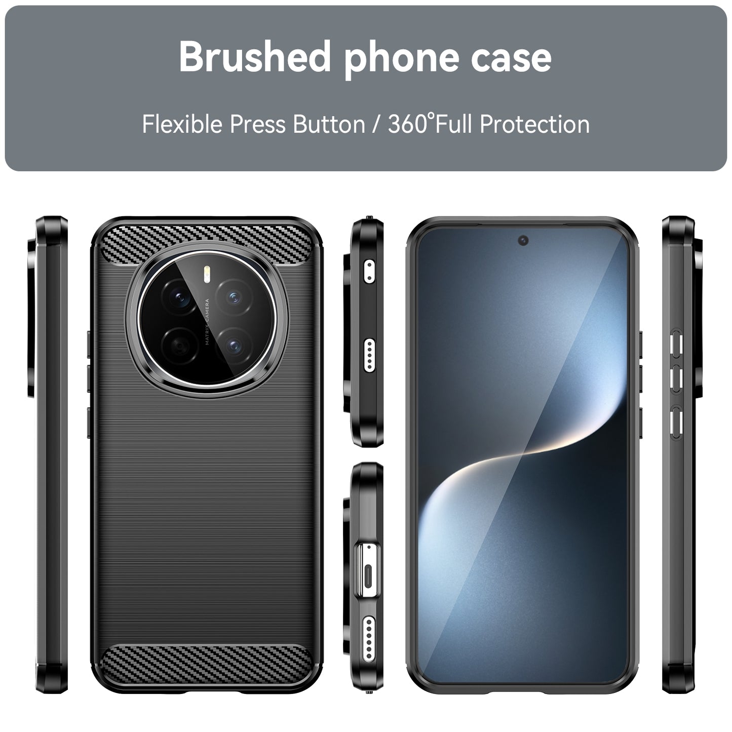 Honor Magic7 Carbon Fibre Brushed Texture TPU Protective Phone Case Shockproof Slim Cover