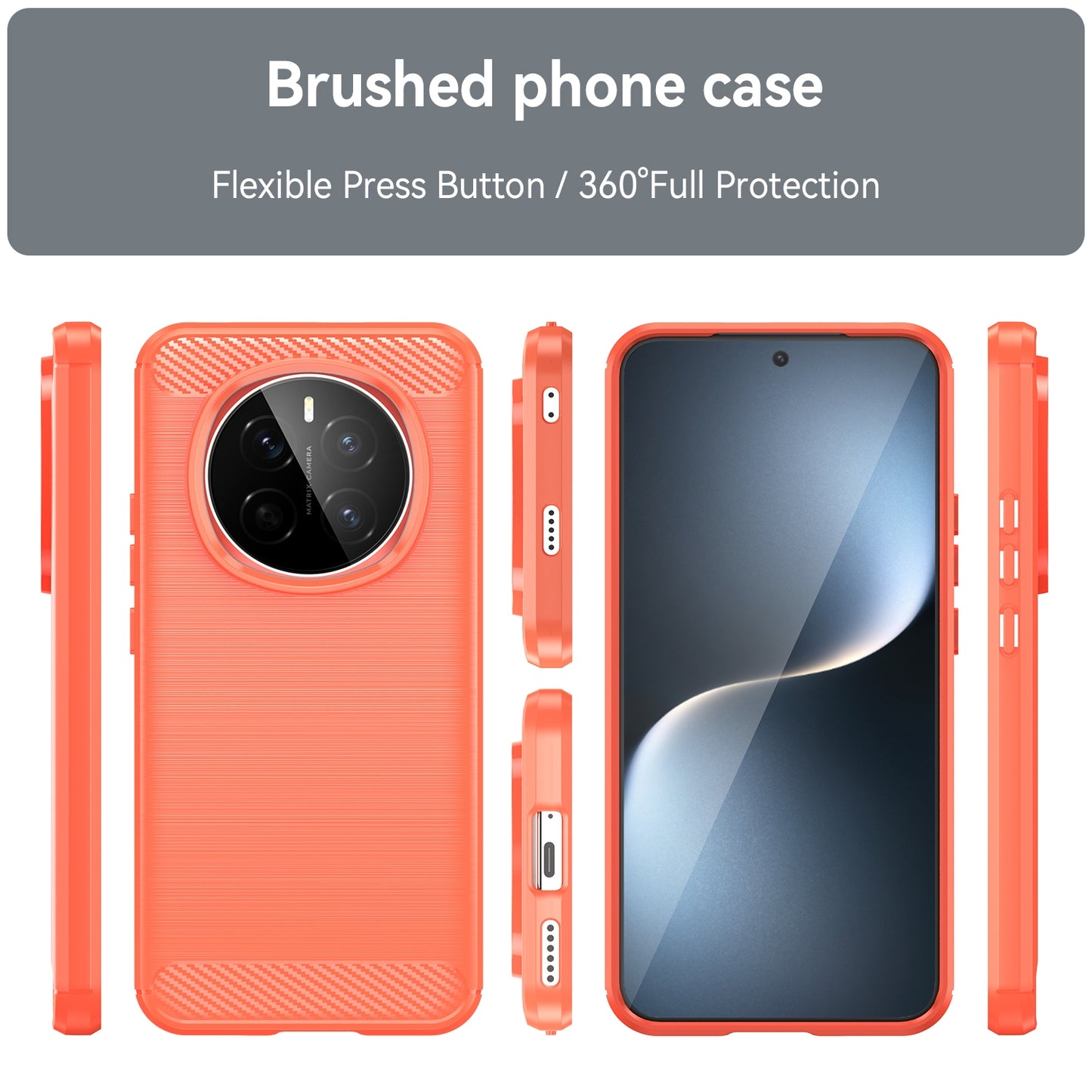 Honor Magic7 Carbon Fiber Brushed Texture TPU Protective Phone Case Shockproof Slim Cover