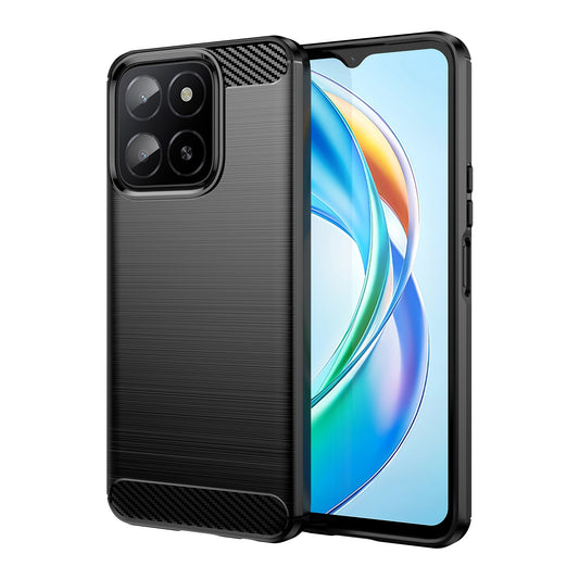 Honor X5b Carbon Fibre Brushed Texture TPU Protective Phone Case Shockproof Slim Cover