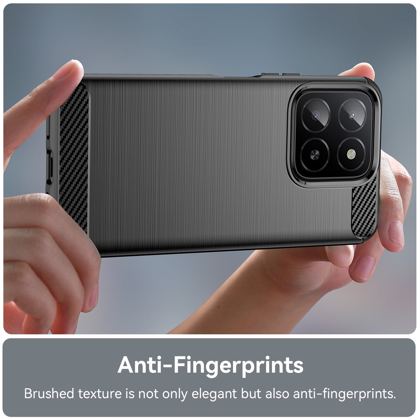 Honor X5b Carbon Fibre Brushed Texture TPU Protective Phone Case Shockproof Slim Cover