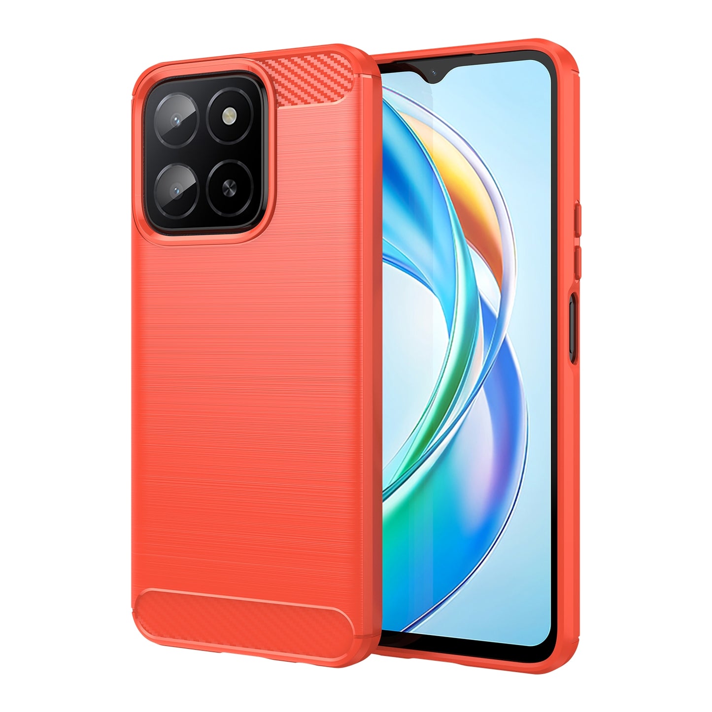 Honor X5b Carbon Fibre Brushed Texture TPU Protective Phone Case Shockproof Slim Cover