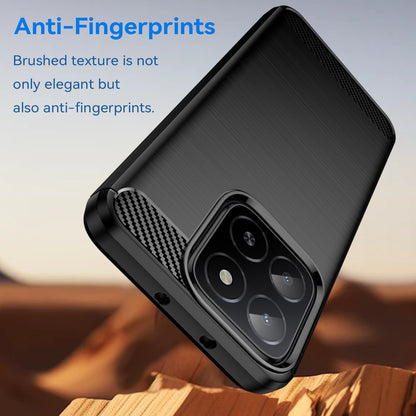 Honor X5b Plus Carbon Fiber Brushed Texture TPU Protective Phone Case Shockproof Slim Cover