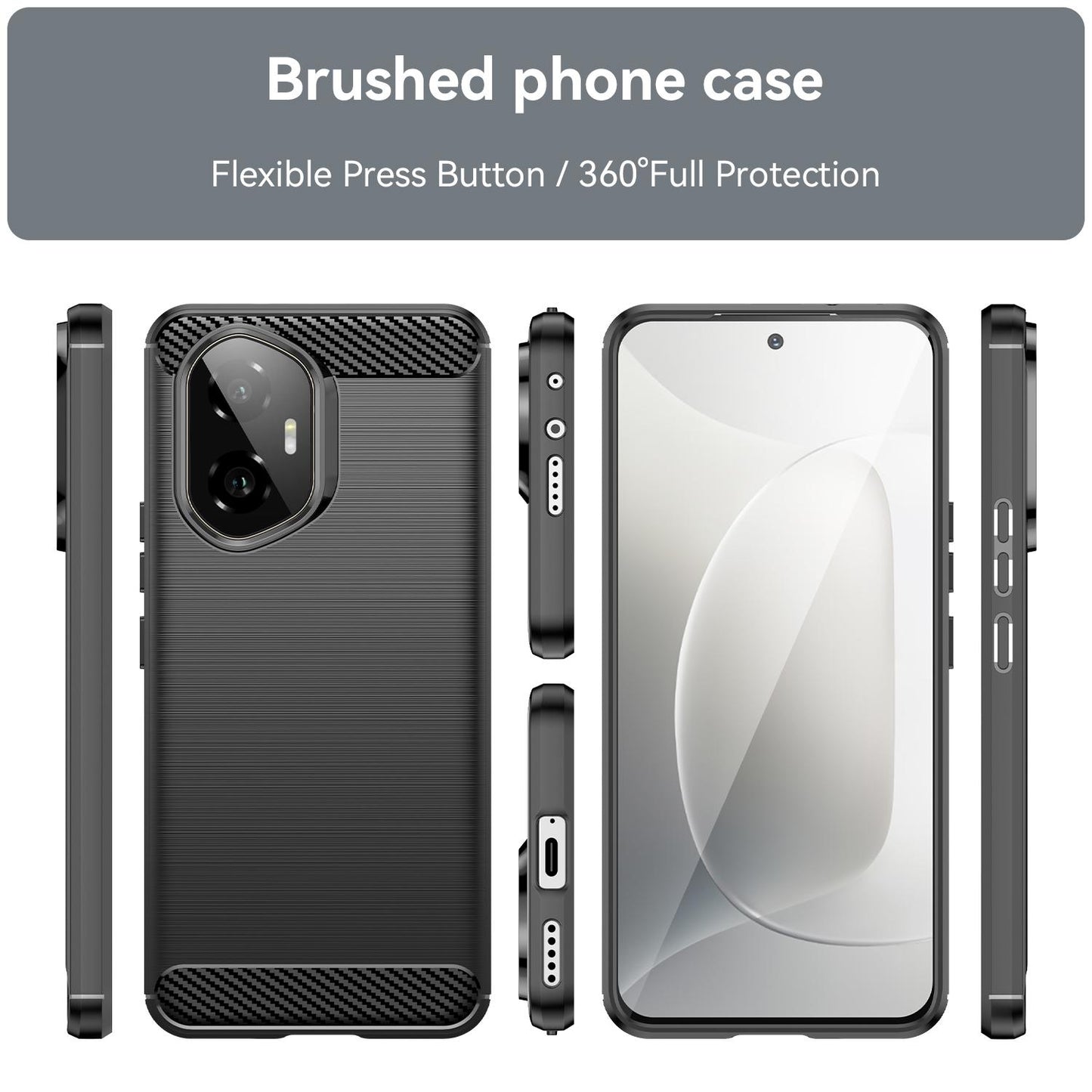 Honor 300 Carbon Fibre Brushed Texture TPU Protective Phone Case Shockproof Slim Cover