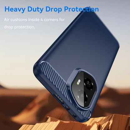 Honor 300 Carbon Fibre Brushed Texture TPU Protective Phone Case Shockproof Slim Cover