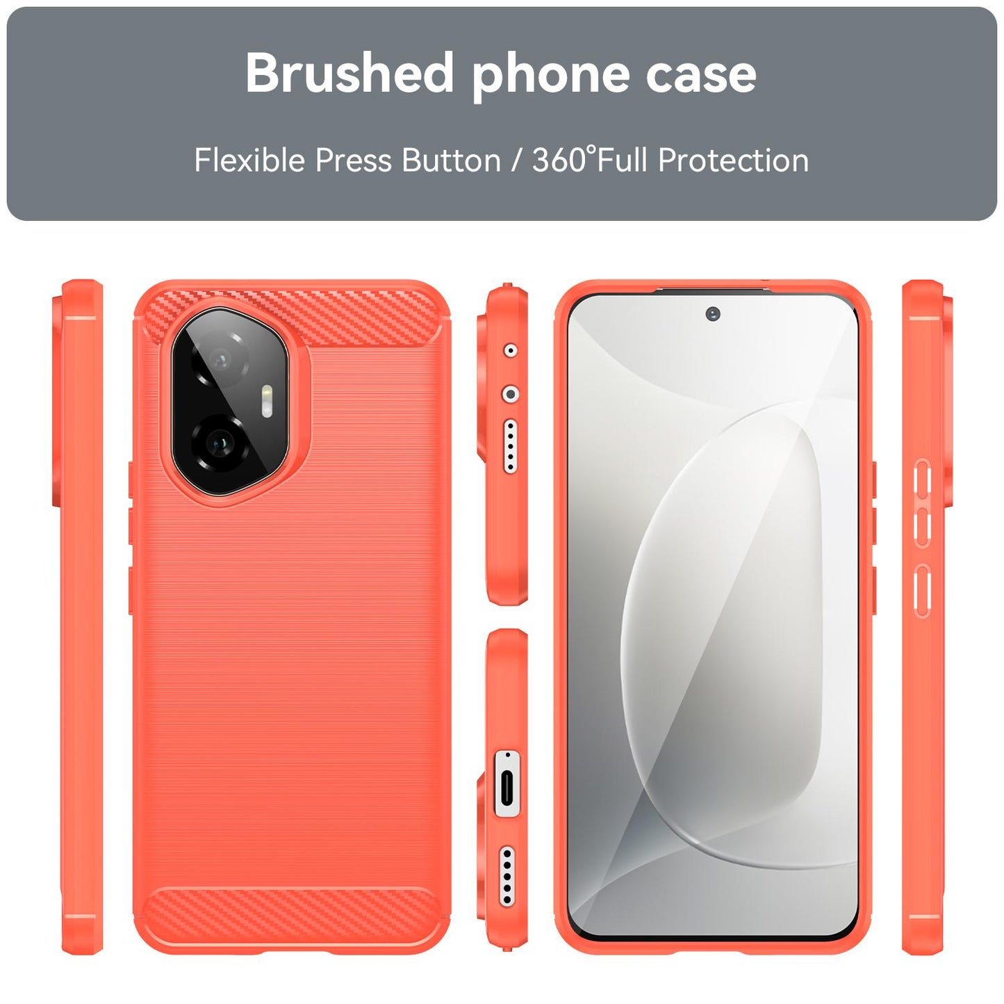Honor 300 Carbon Fibre Brushed Texture TPU Protective Phone Case Shockproof Slim Cover