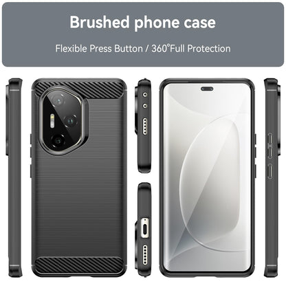 Honor 300 Ultra Carbon Fibre Brushed Texture TPU Protective Phone Case Shockproof Slim Cover