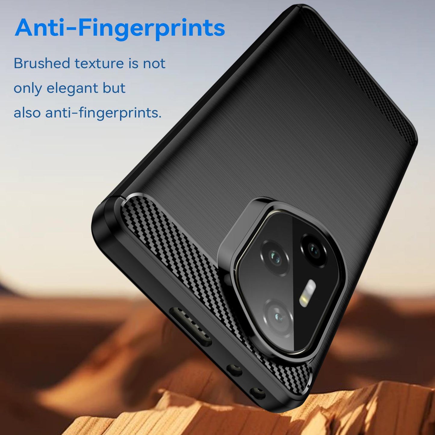 Honor 300 Ultra Carbon Fiber Brushed Texture TPU Protective Phone Case Shockproof Slim Cover