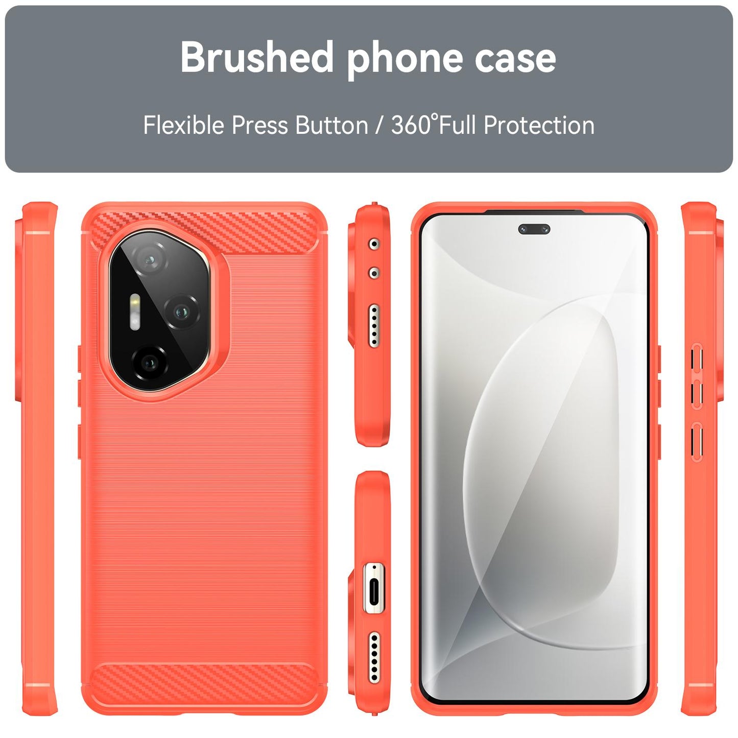 Honor 300 Ultra Carbon Fibre Brushed Texture TPU Protective Phone Case Shockproof Slim Cover