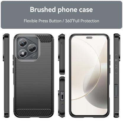 Honor 400 Lite Global Carbon Fiber Brushed Texture TPU Protective Phone Case Shockproof Slim Cover
