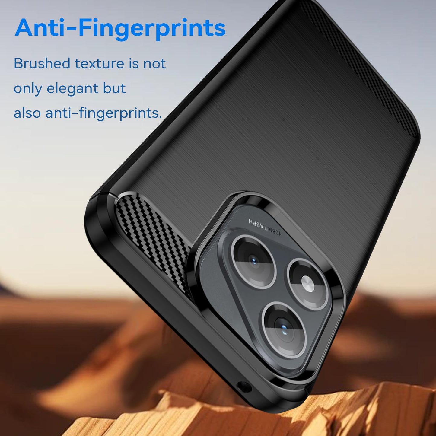 Honor 400 Lite Global Carbon Fiber Brushed Texture TPU Protective Phone Case Shockproof Slim Cover