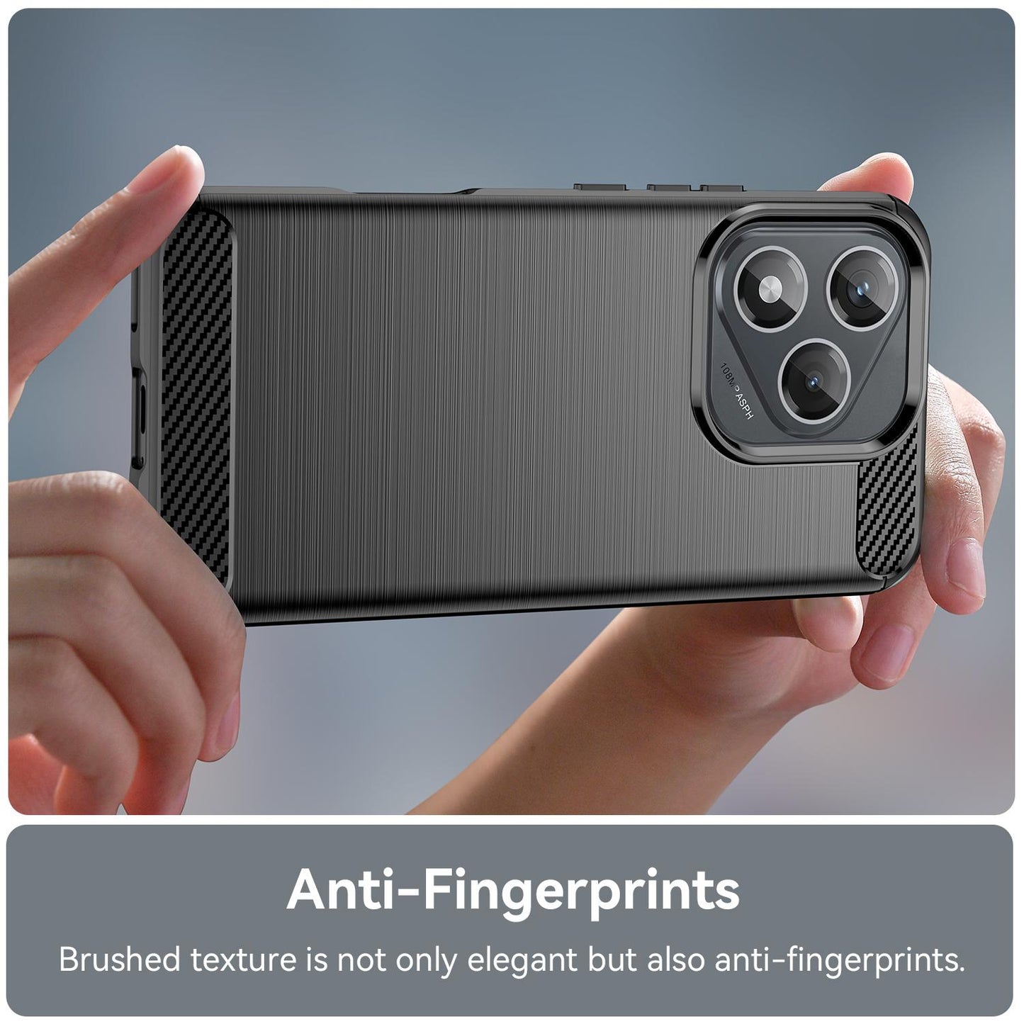 Honor 400 Lite Global Carbon Fibre Brushed Texture TPU Protective Phone Case Shockproof Slim Cover