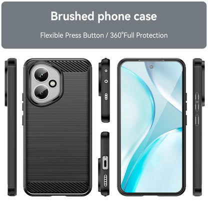 Honor 400 Global 156.5mm Carbon Fiber Brushed Texture TPU Protective Phone Case Shockproof Slim Cover