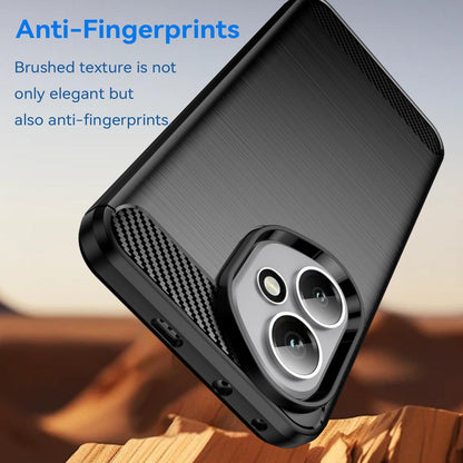 Honor 400 Global 156.5mm Carbon Fiber Brushed Texture TPU Protective Phone Case Shockproof Slim Cover