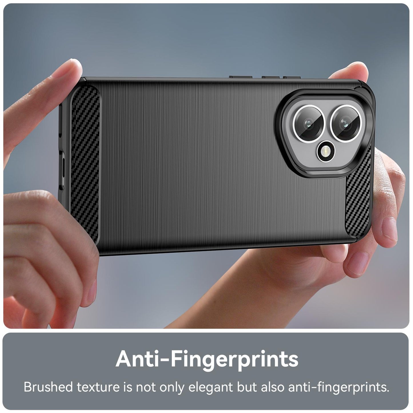 Honor 400 Global 156.5mm Carbon Fiber Brushed Texture TPU Protective Phone Case Shockproof Slim Cover