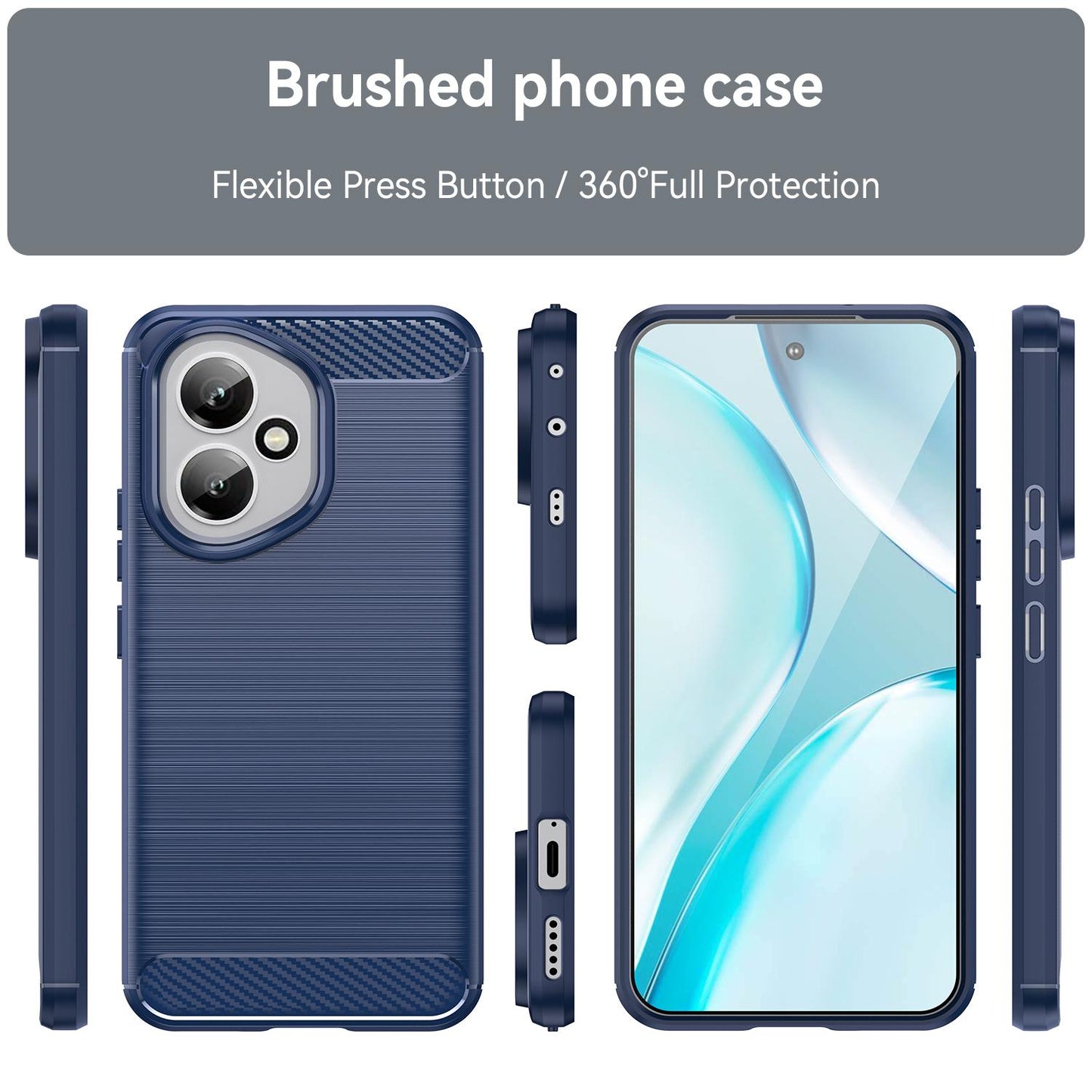 Honor 400 Global 156.5mm Carbon Fibre Brushed Texture TPU Protective Phone Case Shockproof Slim Cover