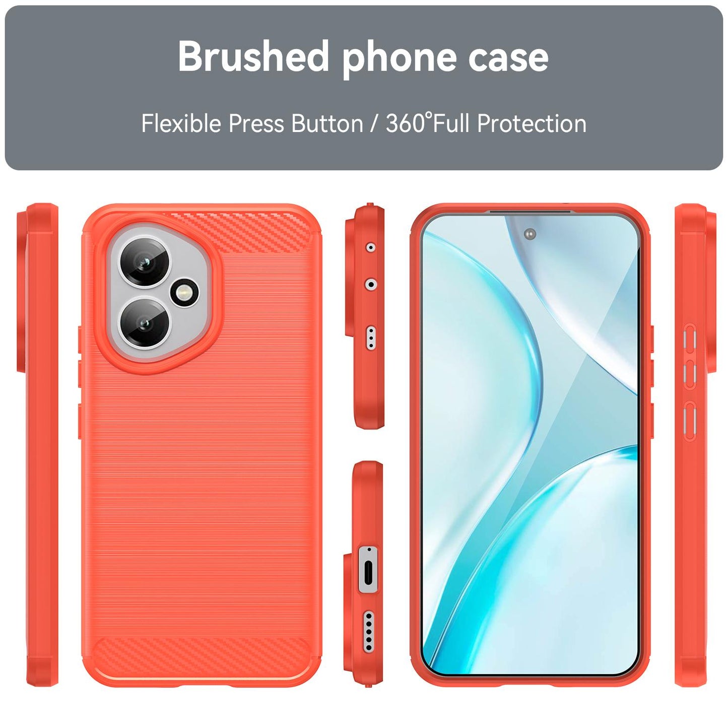Honor 400 Global 156.5mm Carbon Fibre Brushed Texture TPU Protective Phone Case Shockproof Slim Cover