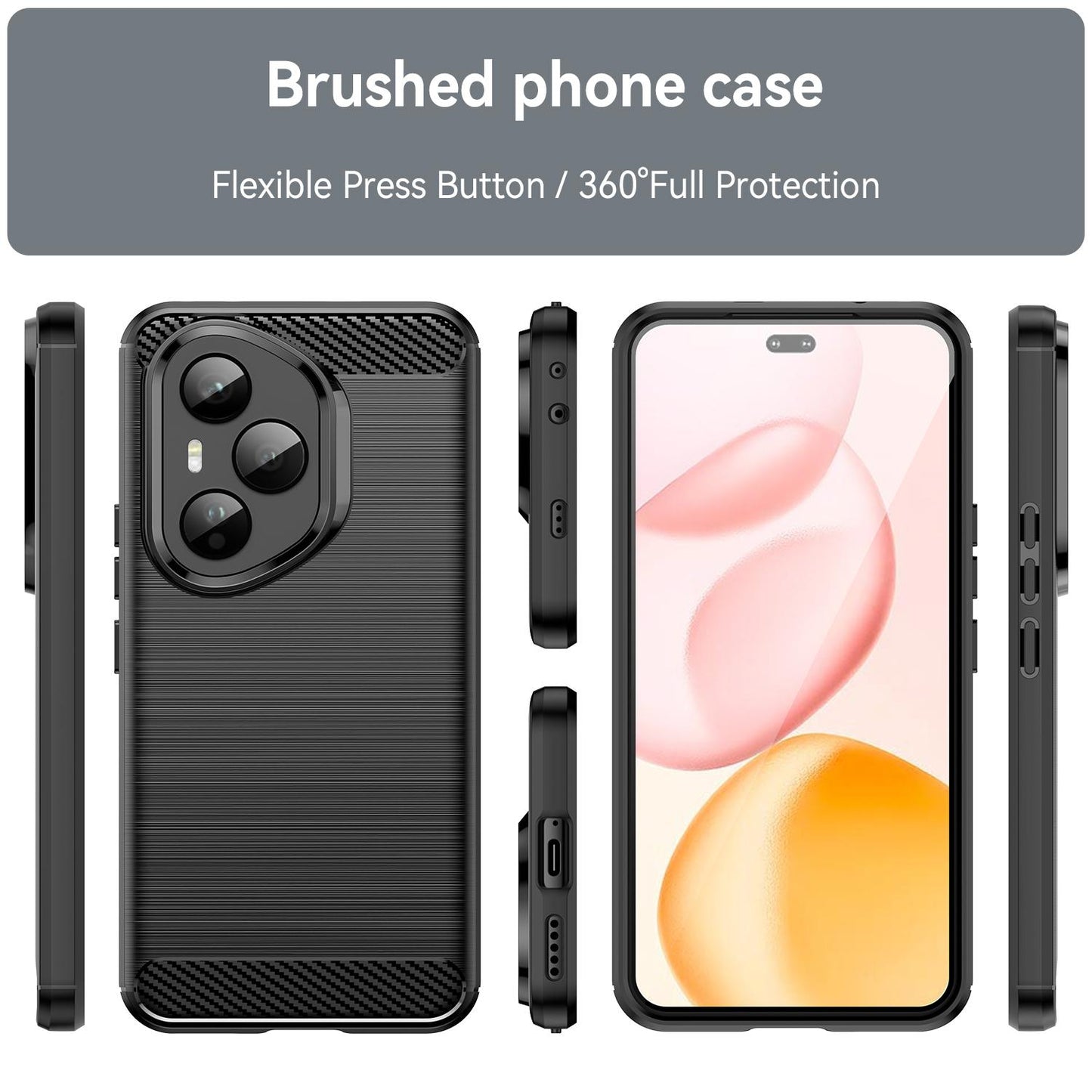 Honor 400 Pro Global 160.8mm Carbon Fiber Brushed Texture TPU Protective Phone Case Shockproof Slim Cover