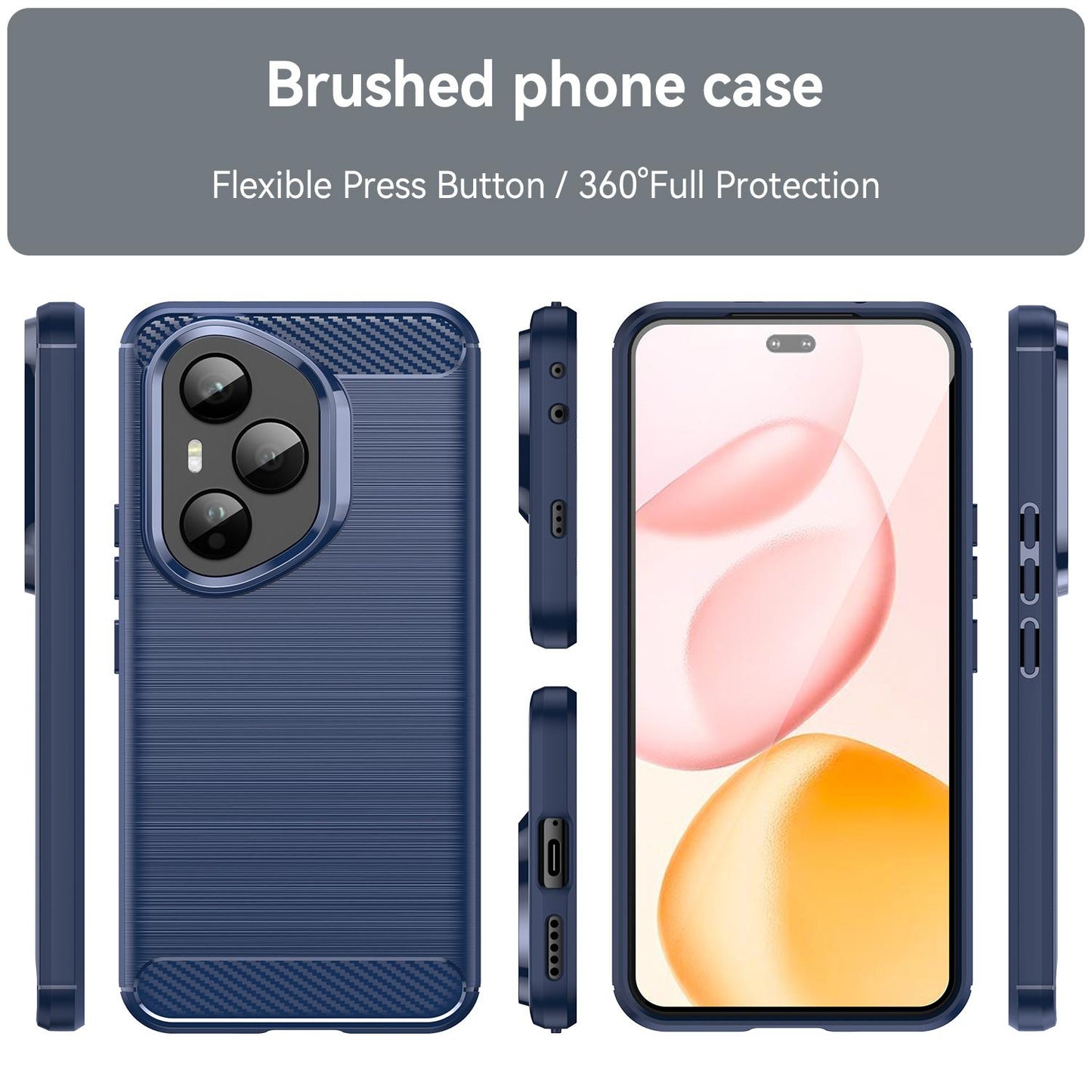 Honor 400 Pro Global 160.8mm Carbon Fibre Brushed Texture TPU Protective Phone Case Shockproof Slim Cover