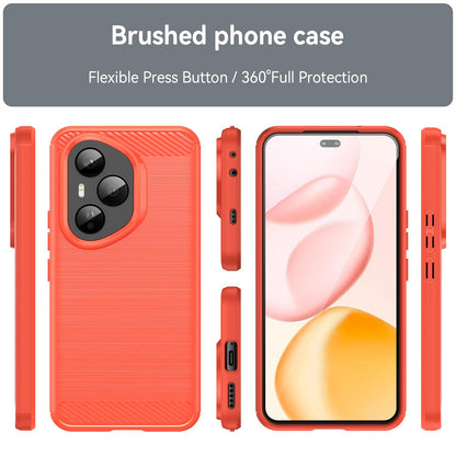Honor 400 Pro Global 160.8mm Carbon Fiber Brushed Texture TPU Protective Phone Case Shockproof Slim Cover