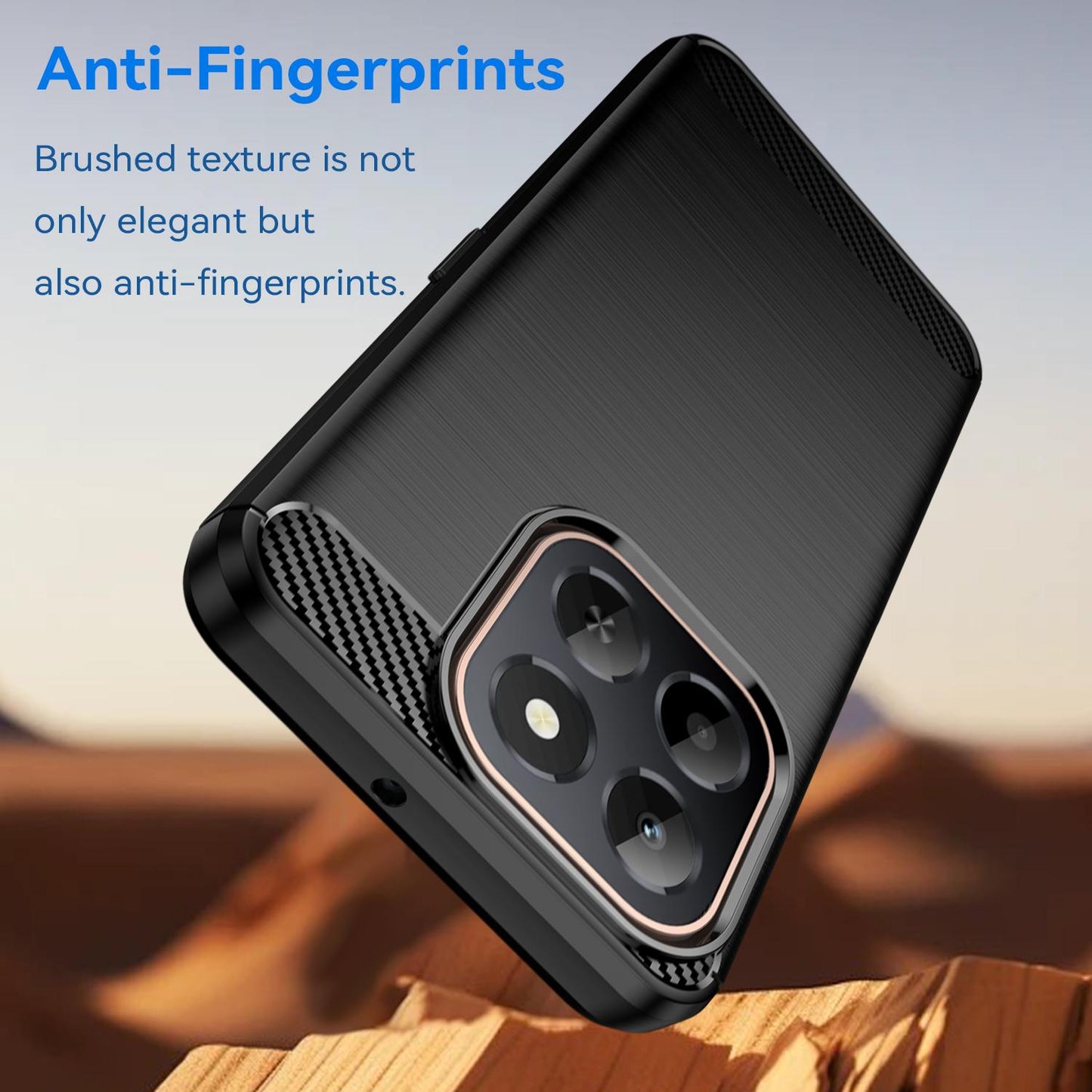 Honor X6c 4G Carbon Fibre Brushed Texture TPU Protective Phone Case Shockproof Slim Cover