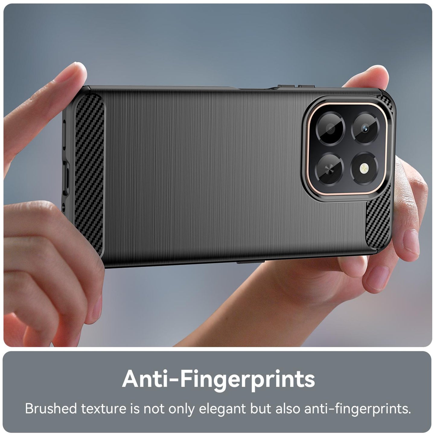 Honor X6c 4G Carbon Fibre Brushed Texture TPU Protective Phone Case Shockproof Slim Cover