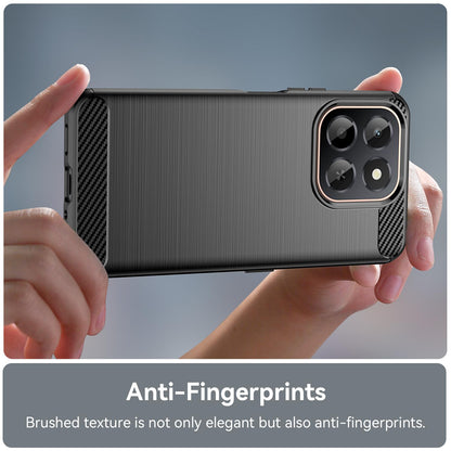 Honor X6c 4G Carbon Fiber Brushed Texture TPU Protective Phone Case Shockproof Slim Cover