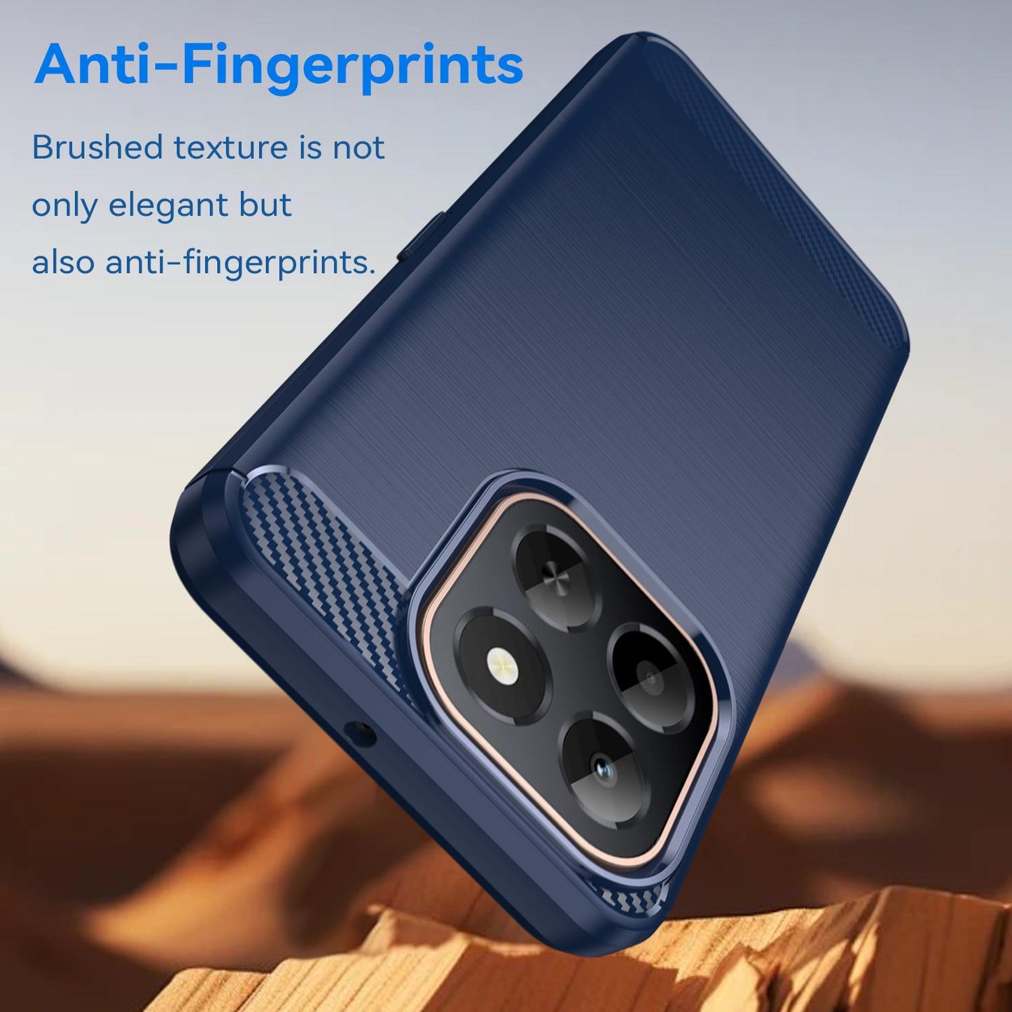Honor X6c 4G Carbon Fibre Brushed Texture TPU Protective Phone Case Shockproof Slim Cover